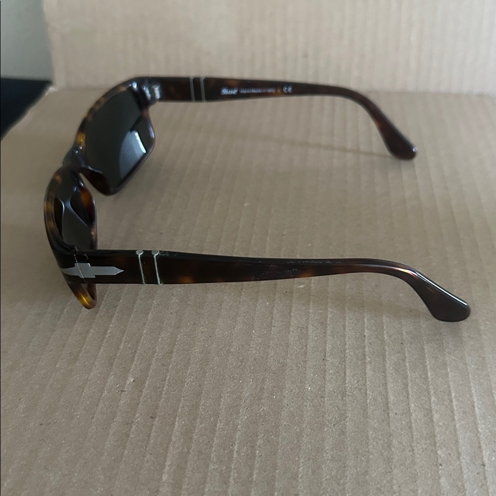 Persol PO2803S sunglasses in Havana brown acetate with green lenses. - Picture 2 of 9